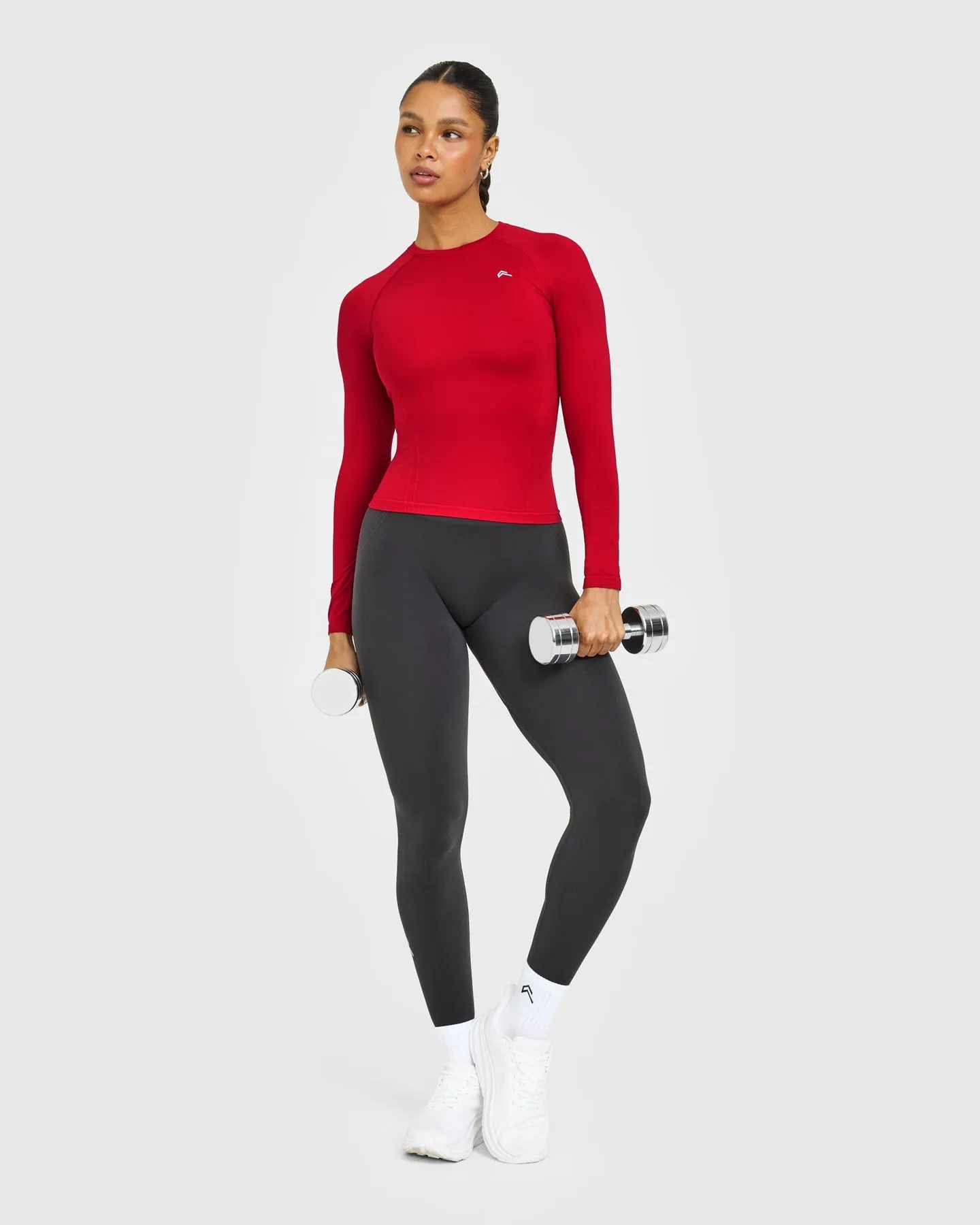 Go To Seamless Fitted Long Sleeve Top | Fire Red sold by Oner Active product image thumbnail 3