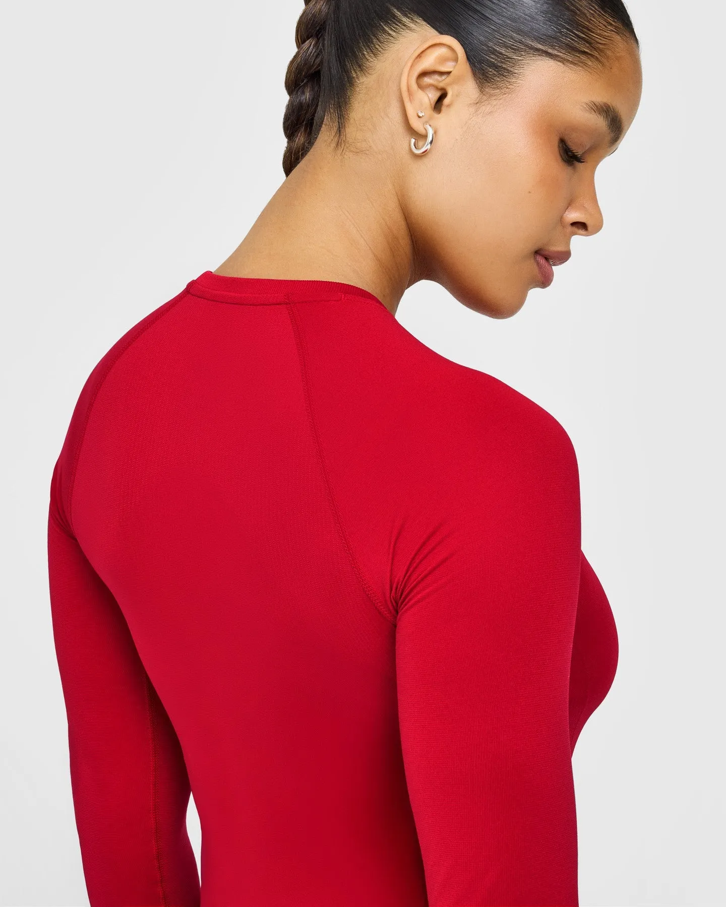 Go To Seamless Fitted Long Sleeve Top | Fire Red sold by Oner Active product image thumbnail 4