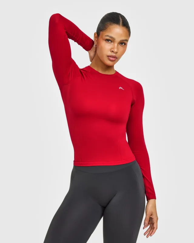 Go To Seamless Fitted Long Sleeve Top | Fire Red sold by Oner Active