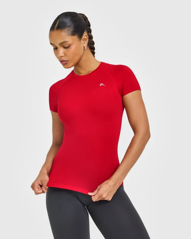 Go To Seamless Fitted Top | Fire Red sold by Oner Active