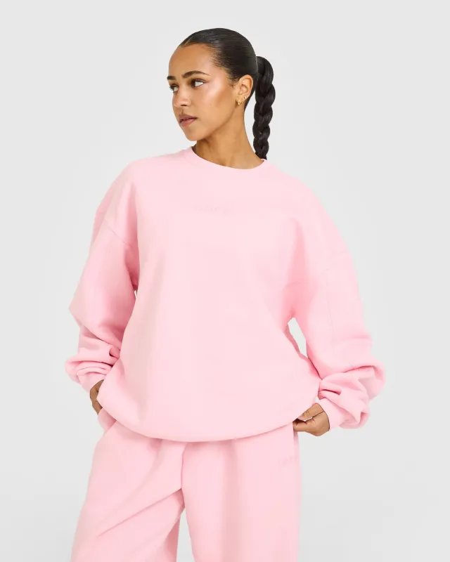 Foundations Oversized Crew Neck Sweatshirt with Oner Embroidery | Petal Pink sold by Oner Active