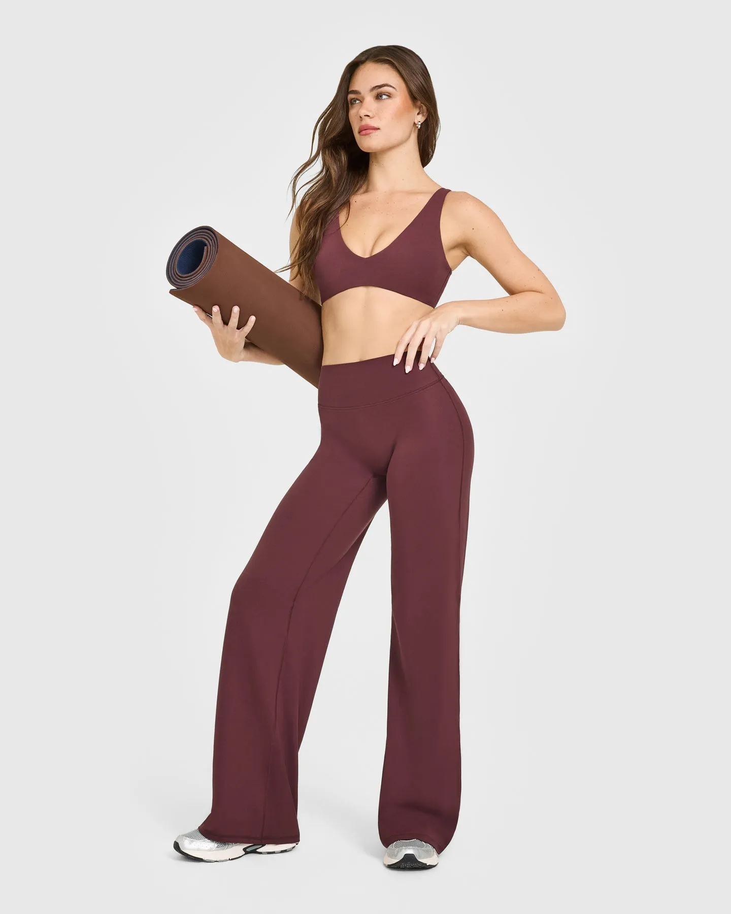 SoftMotion™ Straight Leg Bottoms with White Logo | Velvet Mocha sold by Oner Active product image thumbnail 3