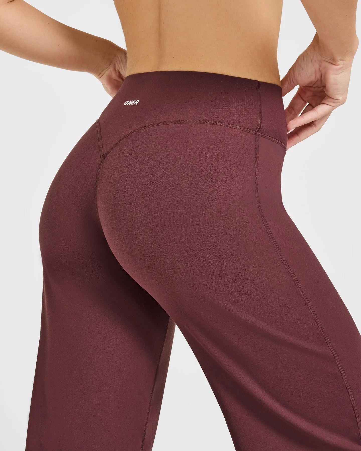 SoftMotion™ Straight Leg Bottoms with White Logo | Velvet Mocha sold by Oner Active product image thumbnail 4