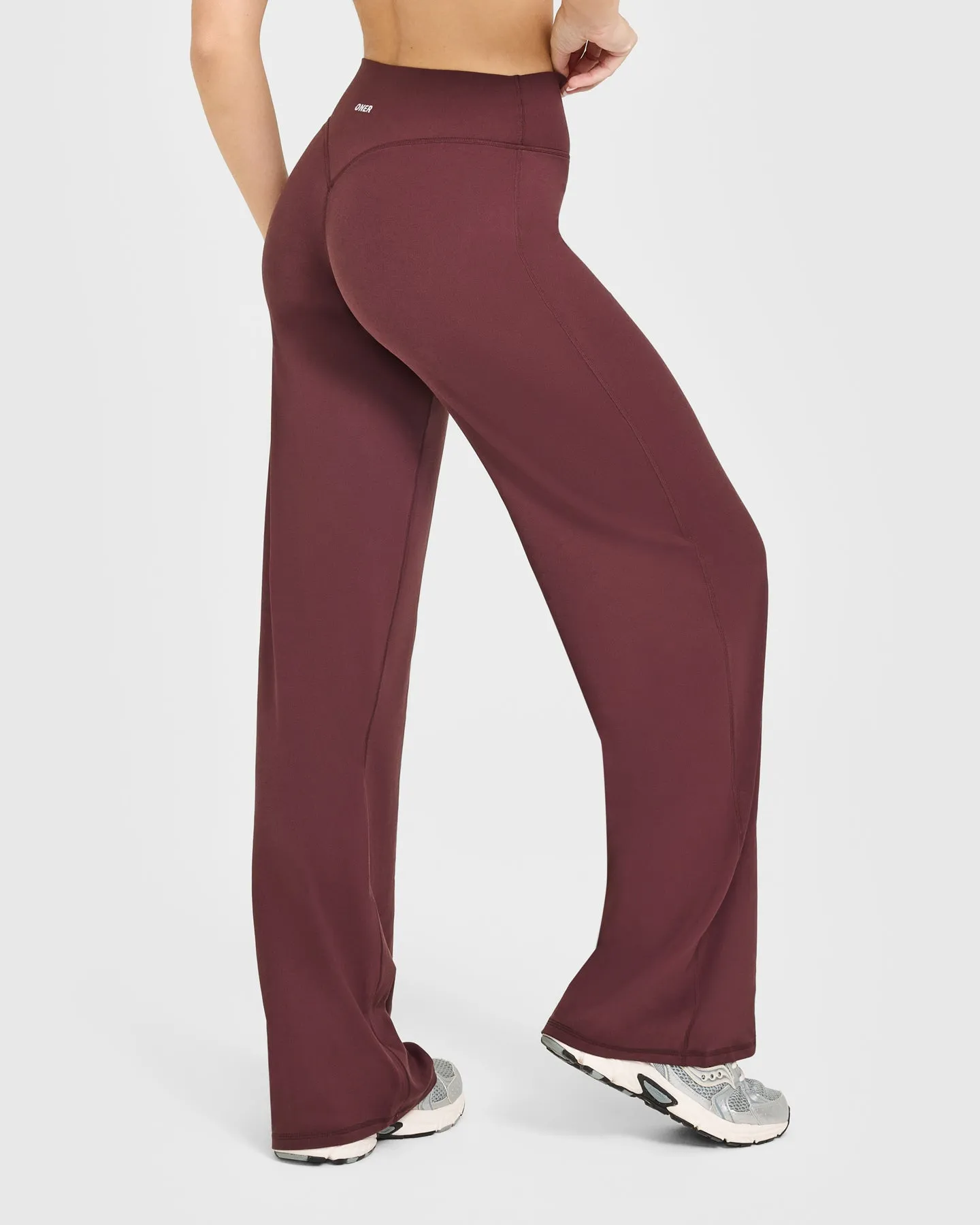 SoftMotion™ Straight Leg Bottoms with White Logo | Velvet Mocha sold by Oner Active product image thumbnail 2