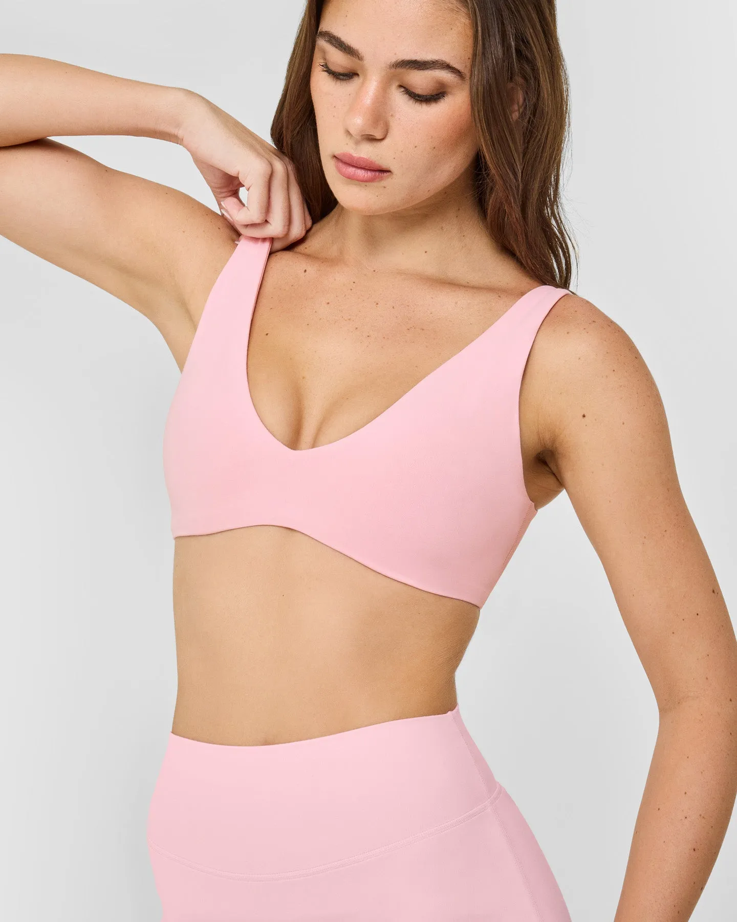 SoftMotion™ Scoop Back Bralette with White Logo | Cherry Blossom Pink sold by Oner Active product image thumbnail 5
