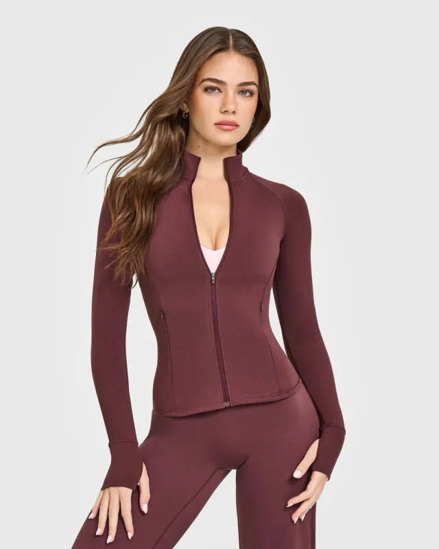 SoftMotion™ Jacket with White Logo | Velvet Mocha sold by Oner Active