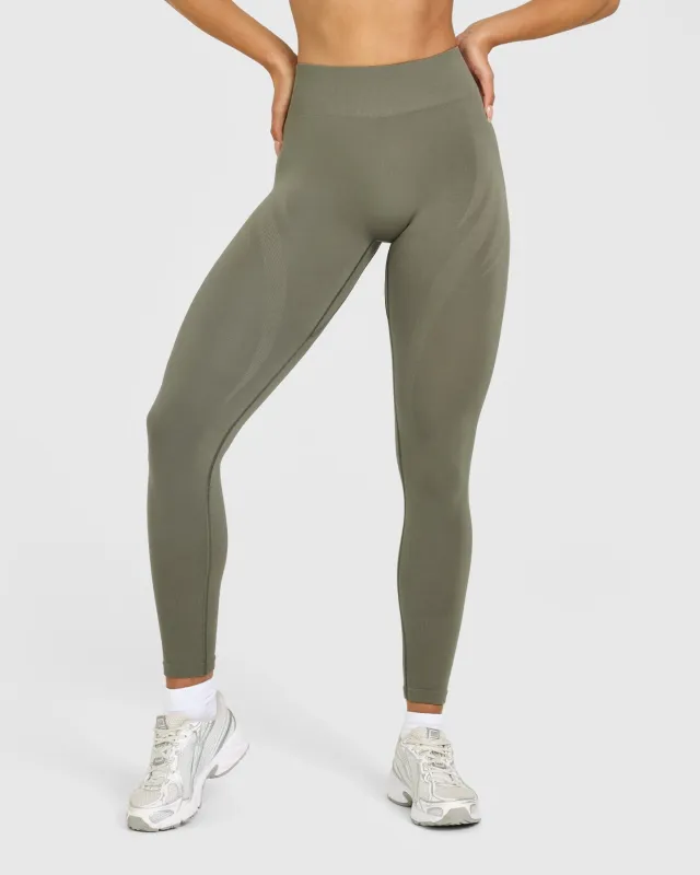 EnhanceLift™ Seamless Leggings with White Logo | Alpine Green sold by Oner Active