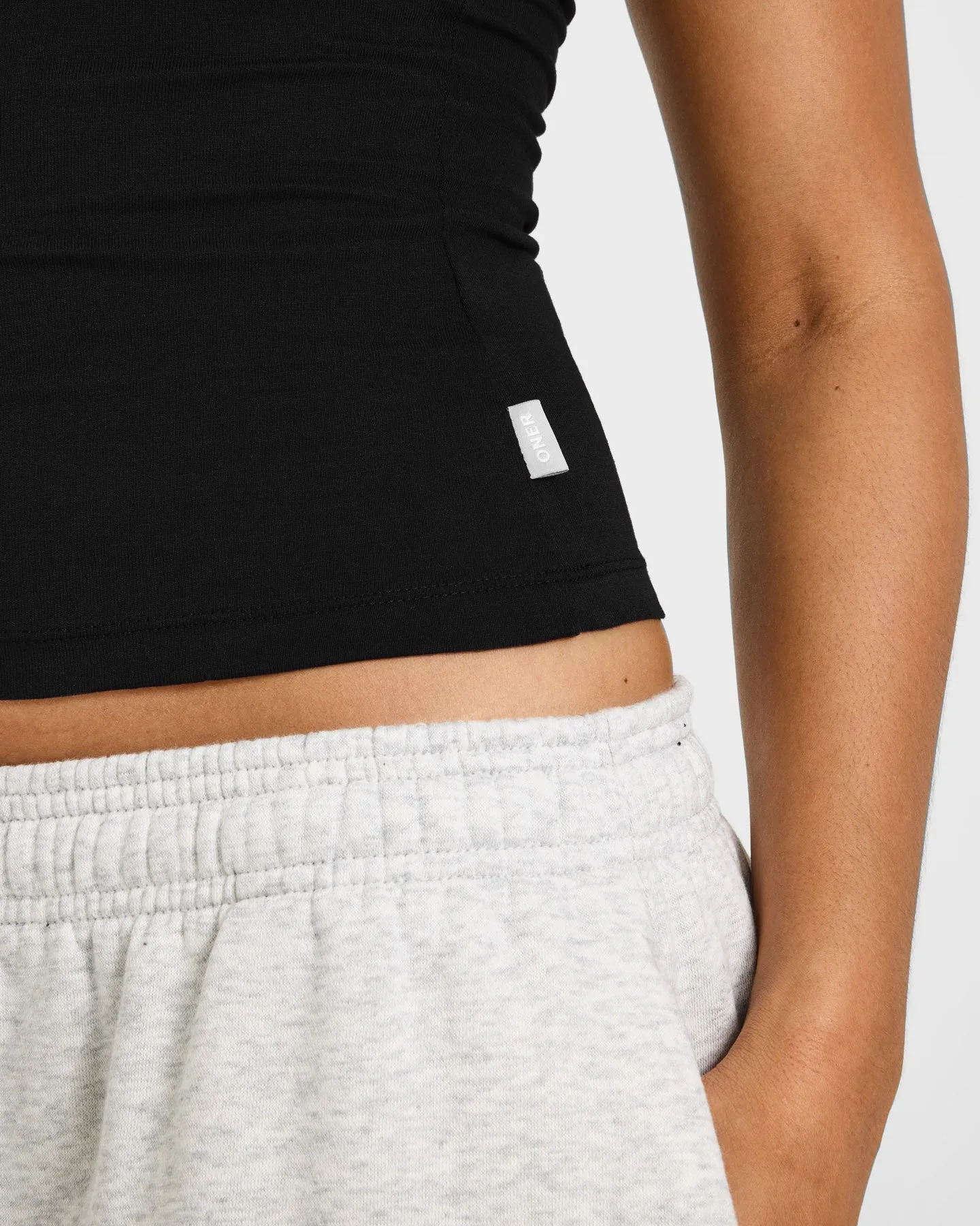 Cotton Fitted Vest with Grey Logo | Black sold by Oner Active product image thumbnail 5