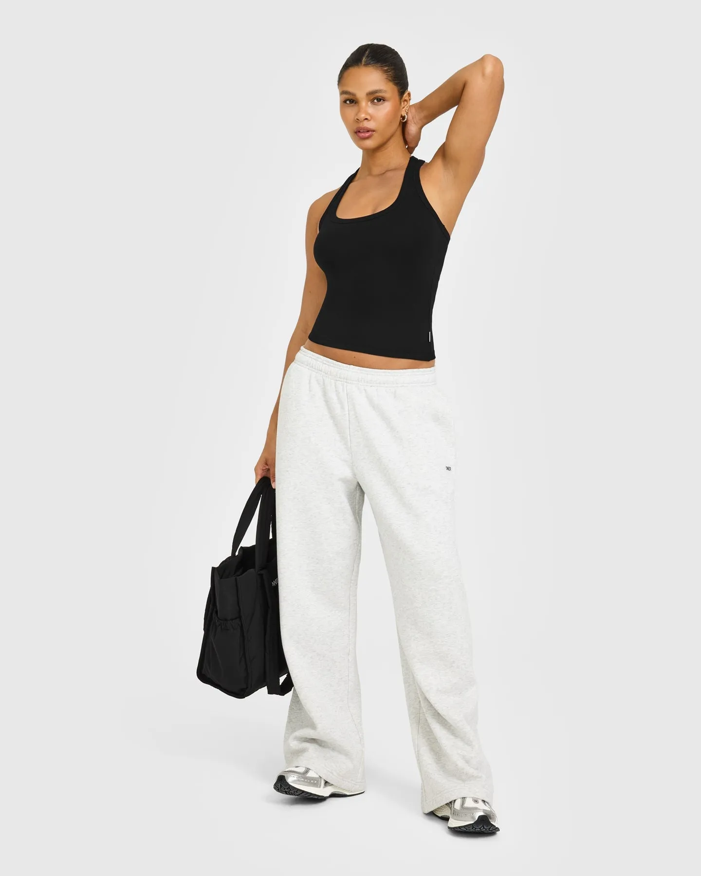 Cotton Fitted Vest with Grey Logo | Black sold by Oner Active product image thumbnail 2