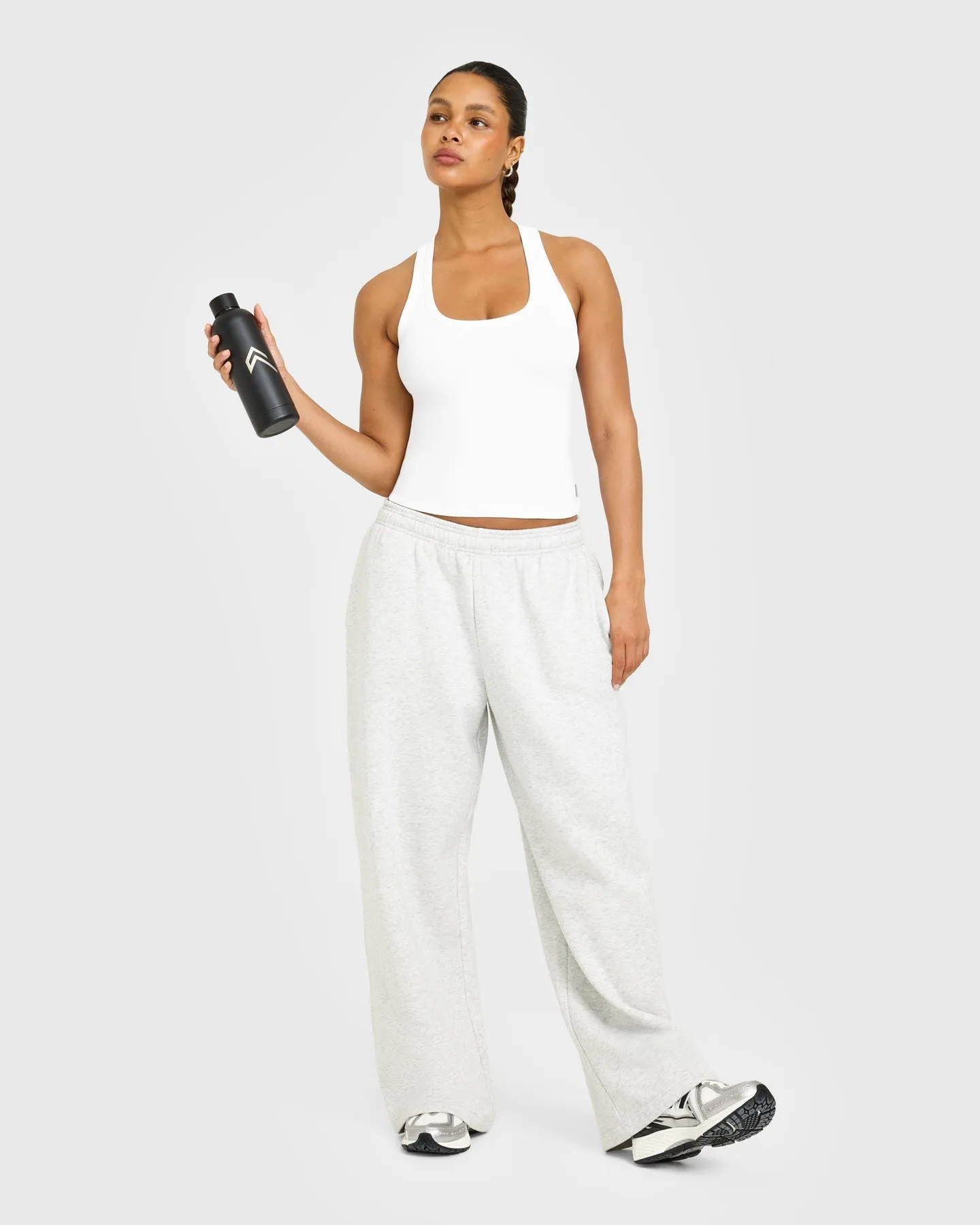 Cotton Fitted Vest with Grey Logo | White sold by Oner Active product image thumbnail 2