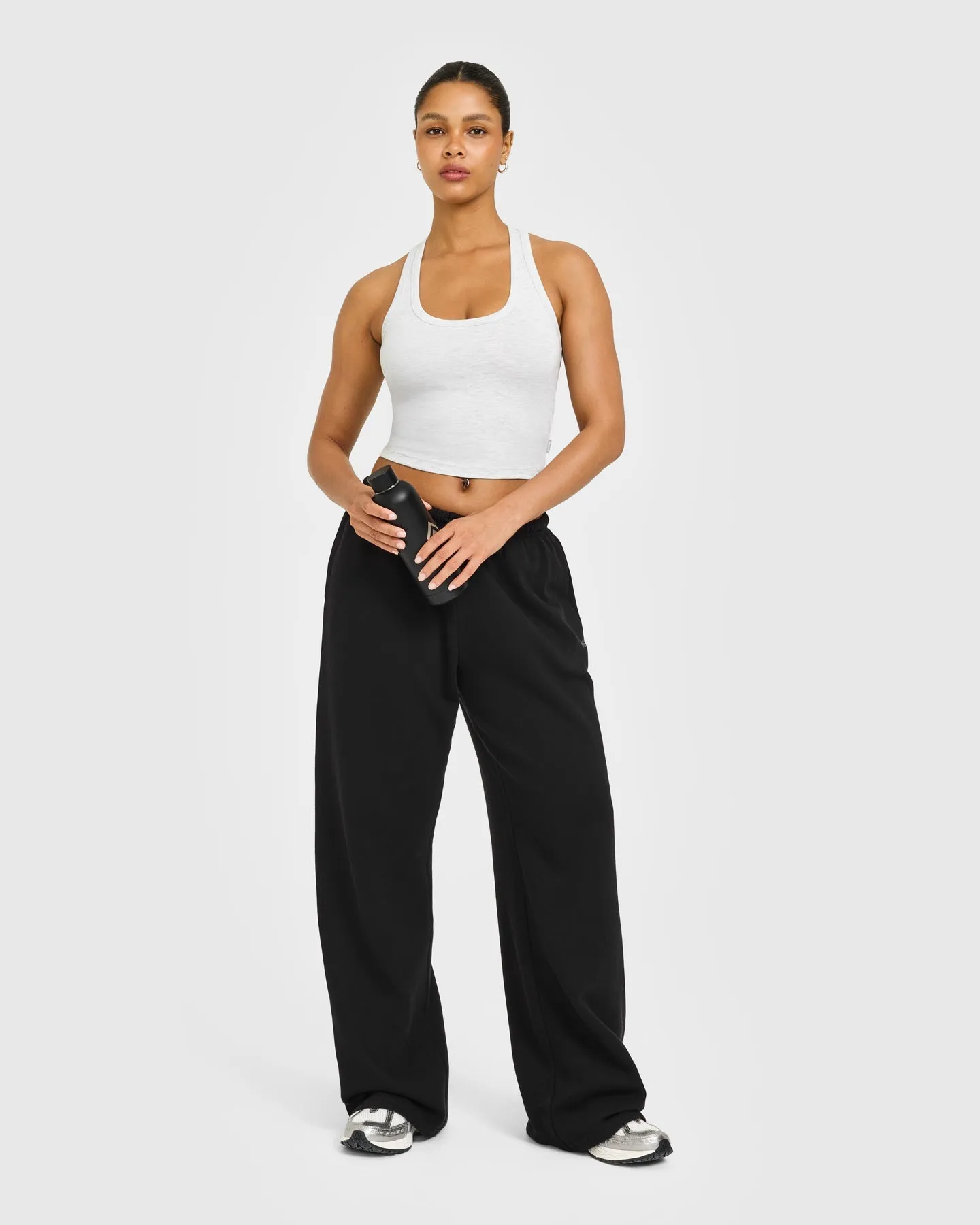 Cotton Fitted Mid Vest with Grey Logo | Light Grey Marl sold by Oner Active product image thumbnail 3