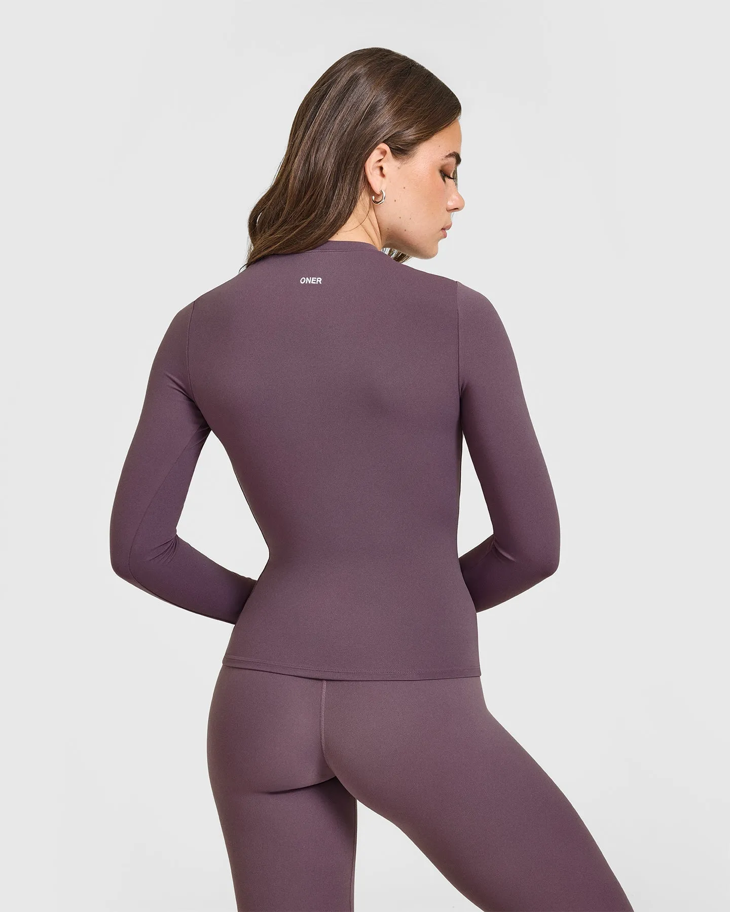 SoftMotion™ Long Sleeve Top with White Logo | Vintage Purple sold by Oner Active product image thumbnail 2