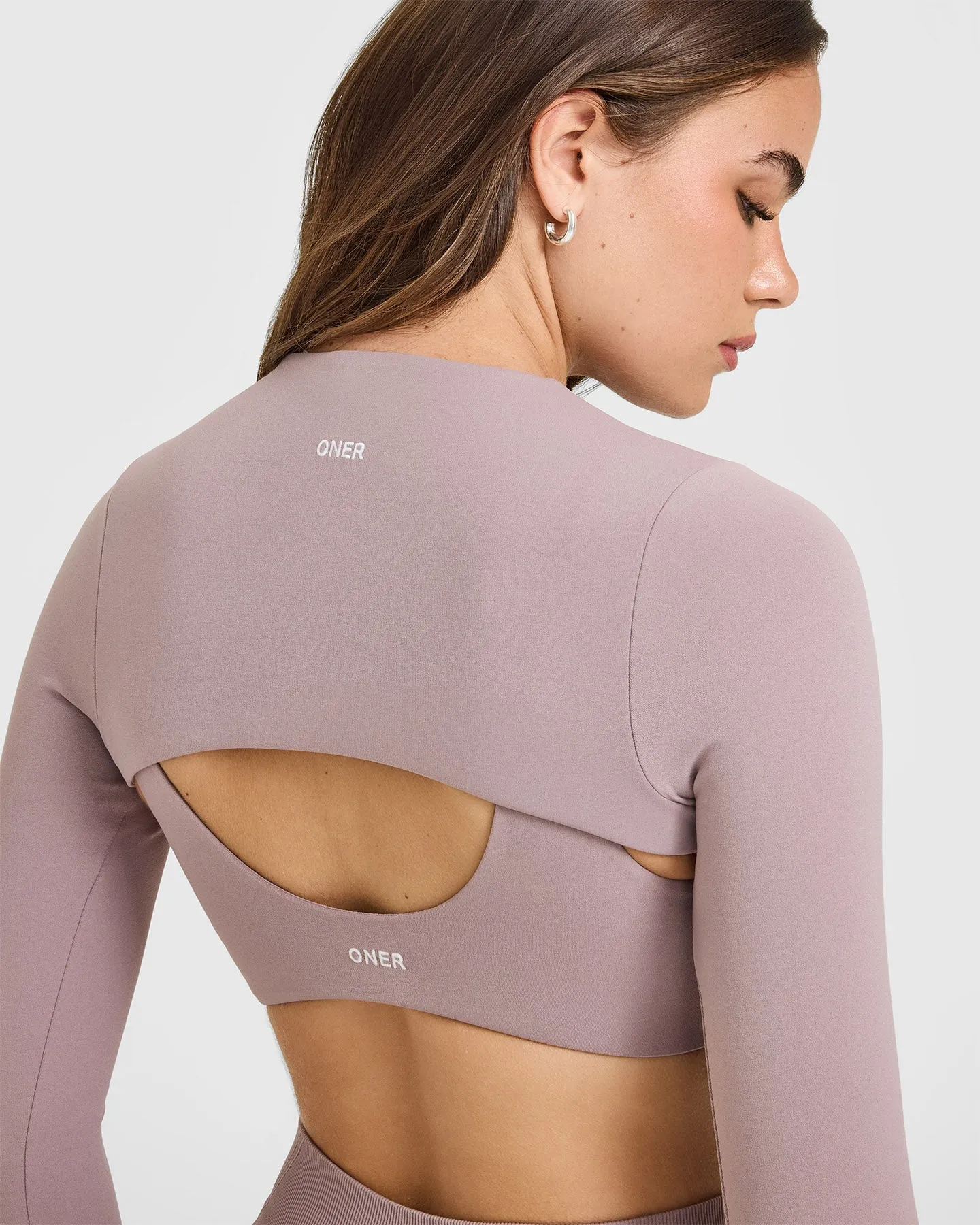 SoftMotion™ Shrug Cover with White Logo | Dusty Purple sold by Oner Active product image thumbnail 4