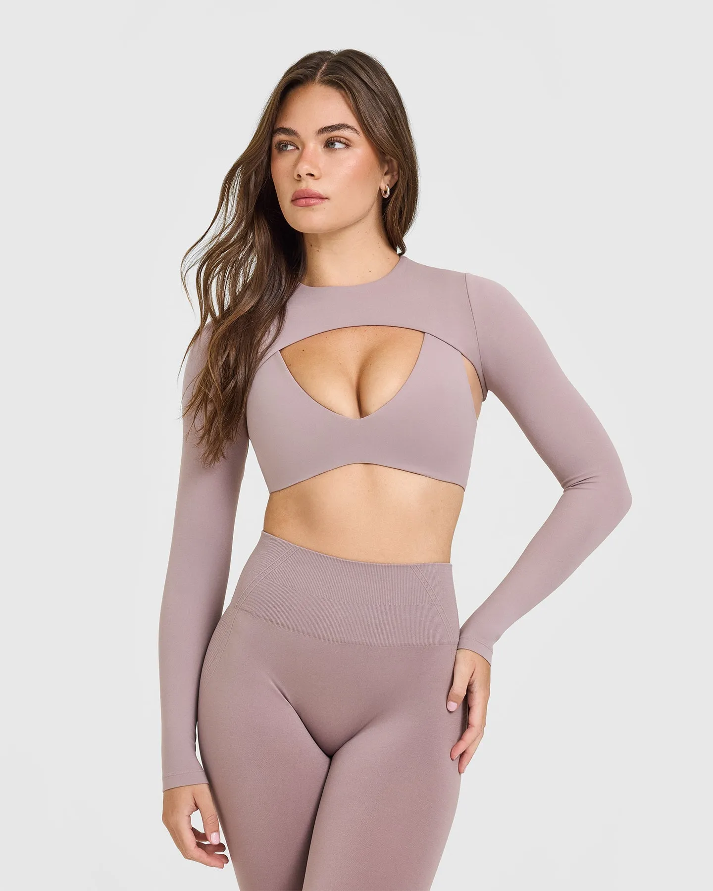 SoftMotion™ Shrug Cover with White Logo | Dusty Purple sold by Oner Active product image thumbnail 2