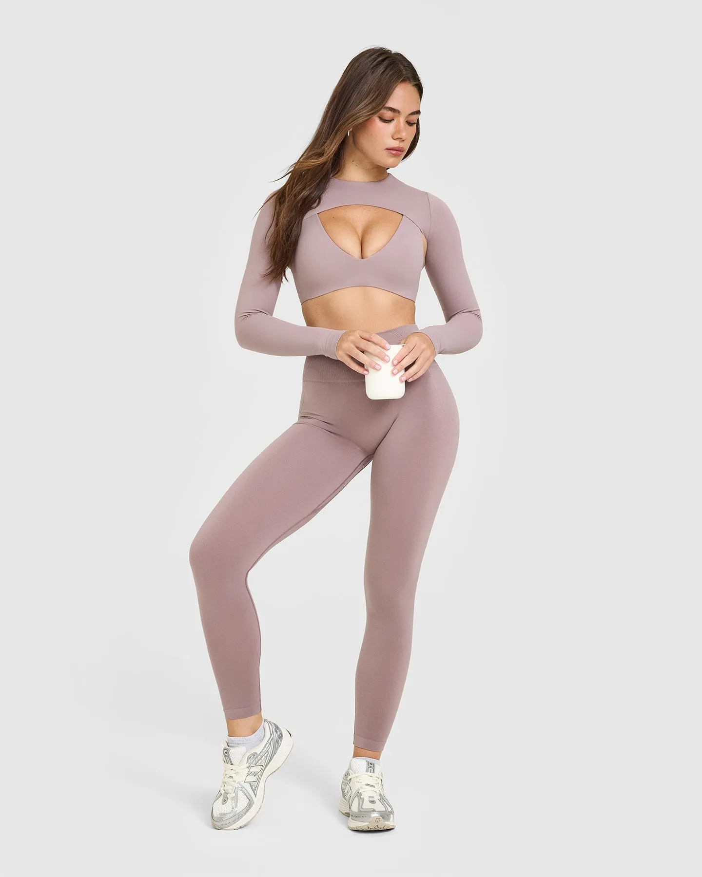 SoftMotion™ Shrug Cover with White Logo | Dusty Purple sold by Oner Active product image thumbnail 3