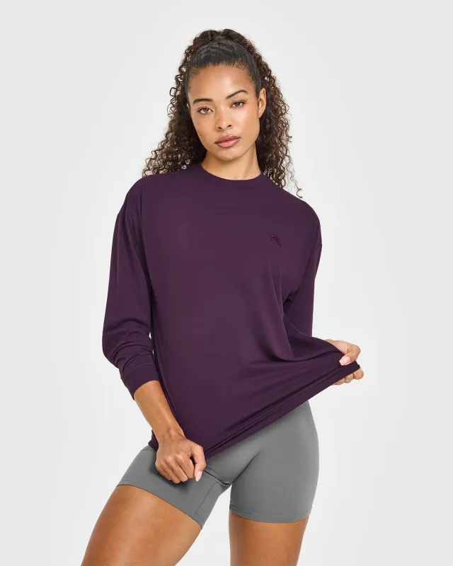Classic Oversized Lightweight Long Sleeve Top | Blackberry Purple sold by Oner Active