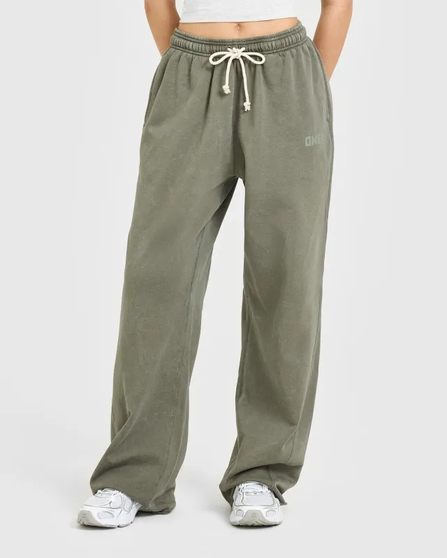Raw Lounge Wide Leg Joggers | Washed Alpine Green sold by Oner Active