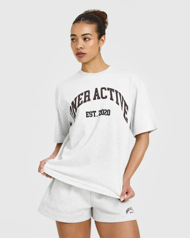 Oner Graphic Washed T-Shirt | Light Grey Marl sold by Oner Active