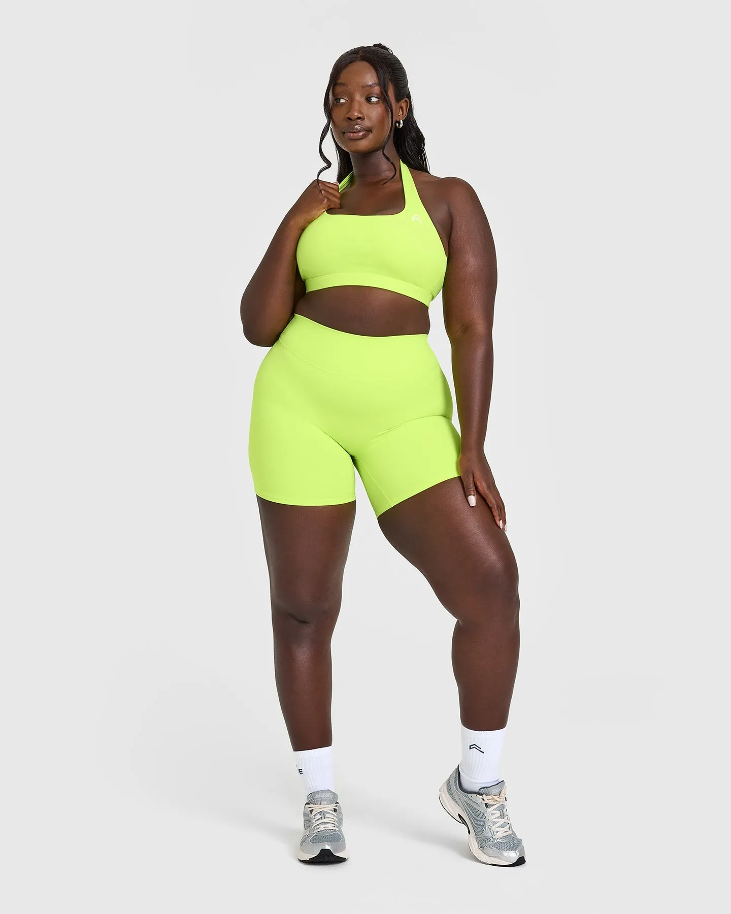 EasyLift™ Halter Bralette with White Logo | Citrus Green sold by Oner Active product image thumbnail 3