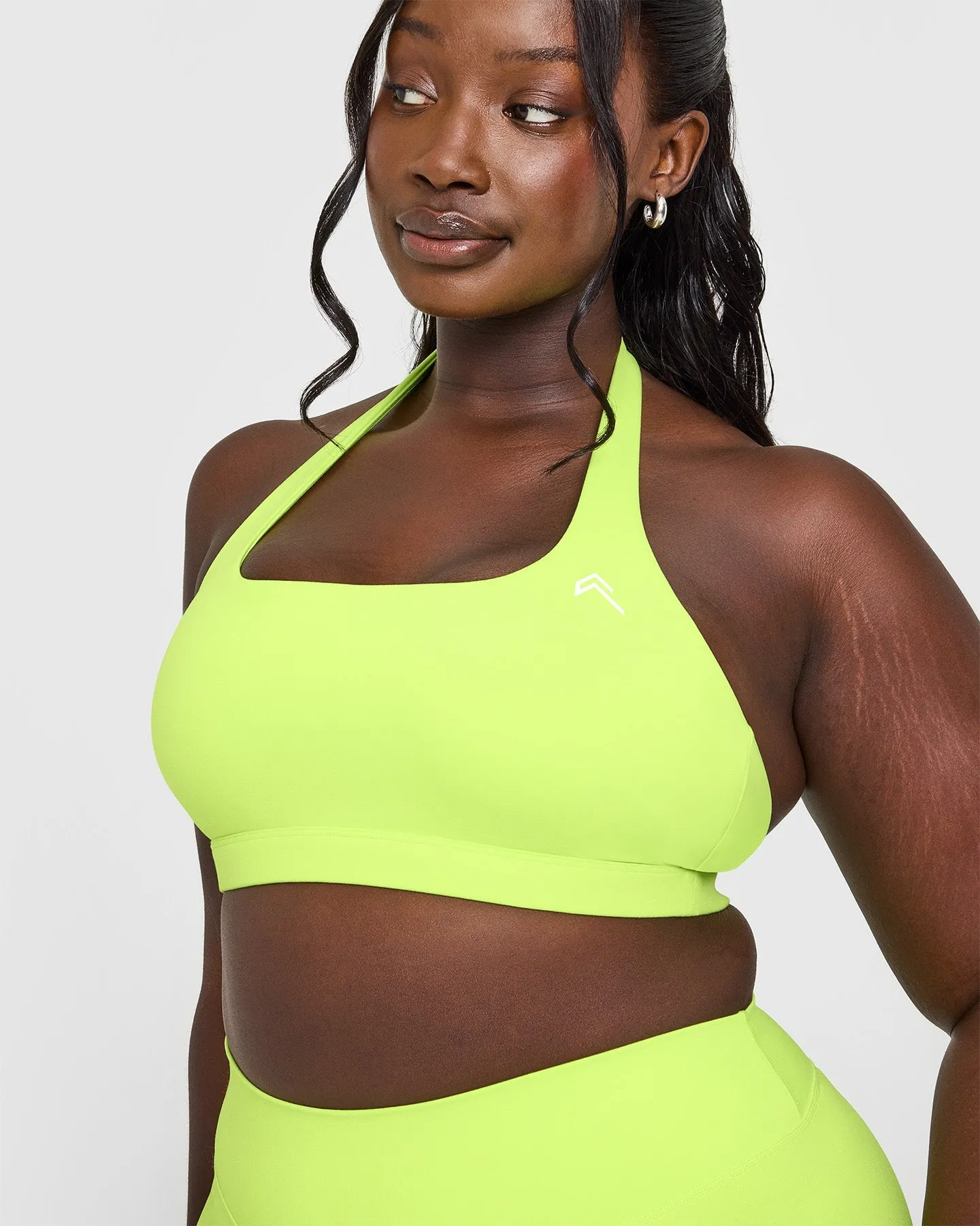 EasyLift™ Halter Bralette with White Logo | Citrus Green sold by Oner Active product image thumbnail 5