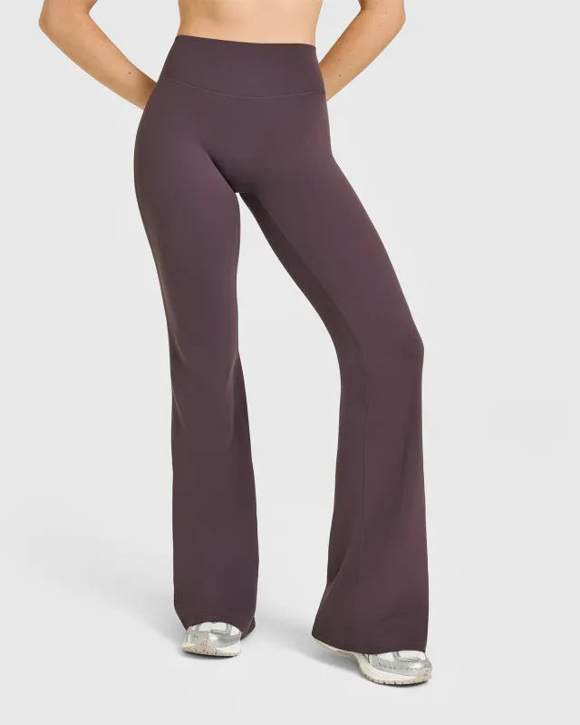 SoftMotion™ Flared Bottoms with White Logo | Dark Umber Brown sold by Oner Active