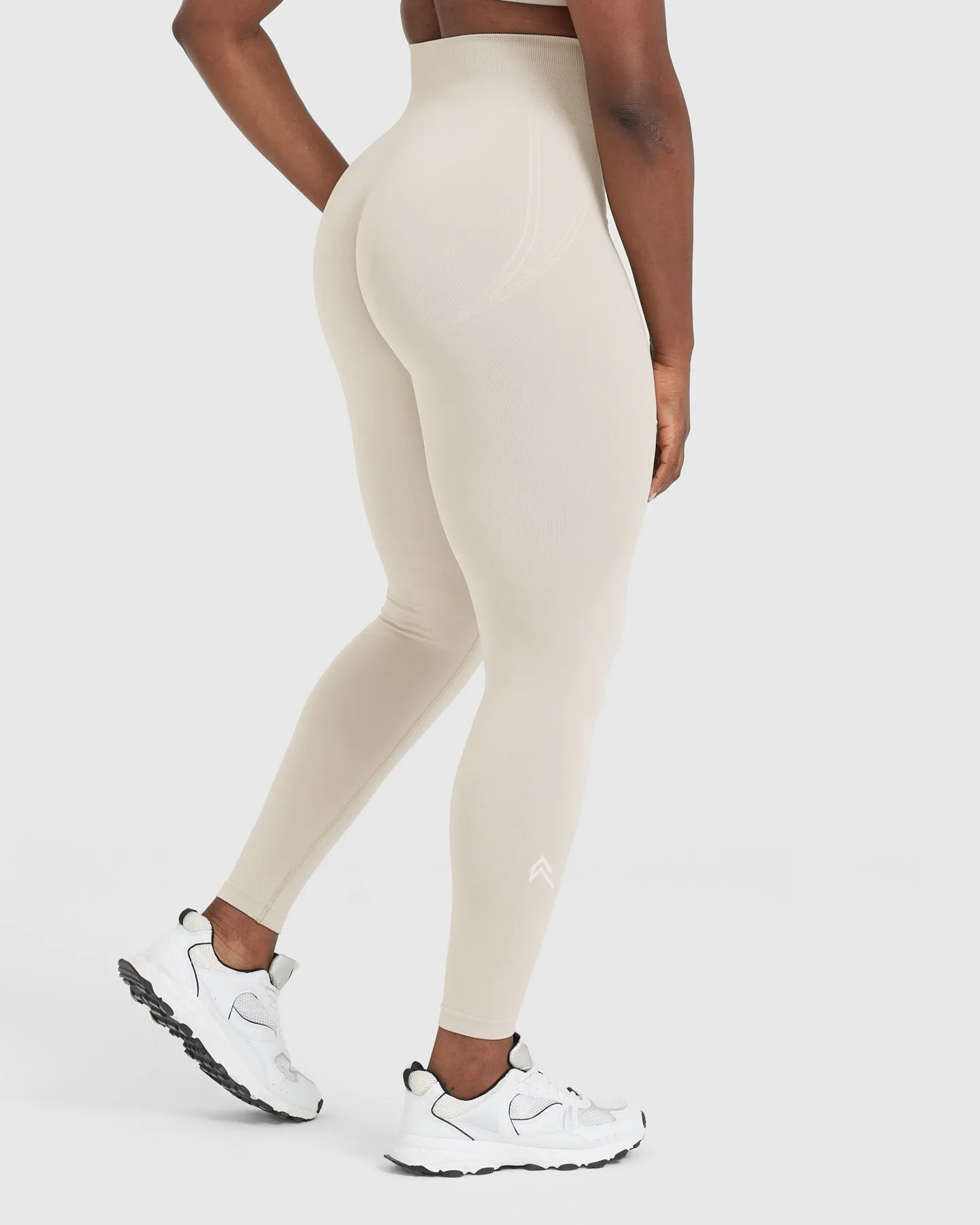 Effortless Seamless Leggings with White Logo | Sand sold by Oner Active product image thumbnail 2
