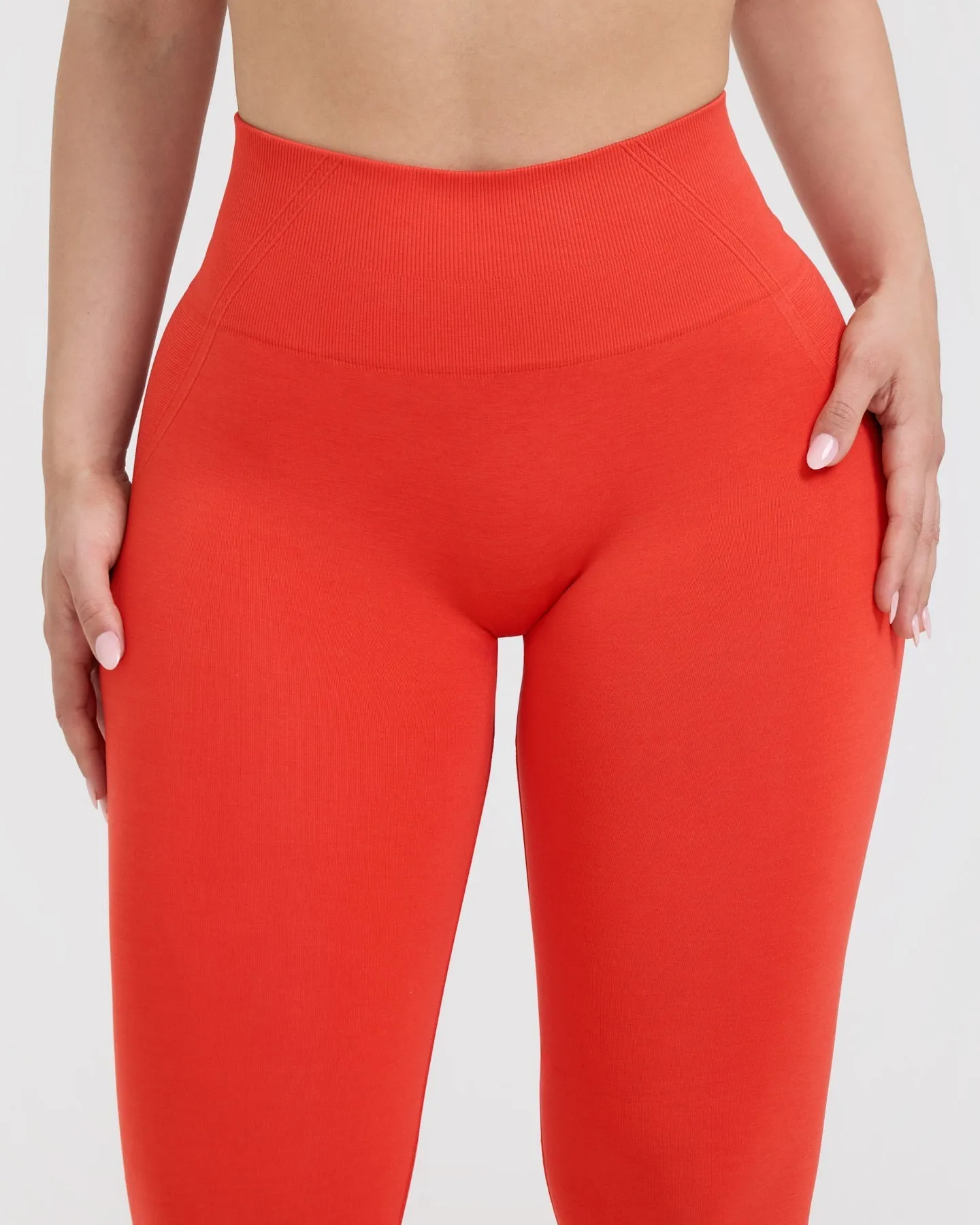 Effortless Seamless Leggings with White Logo | Charged Orange sold by Oner Active product image thumbnail 4