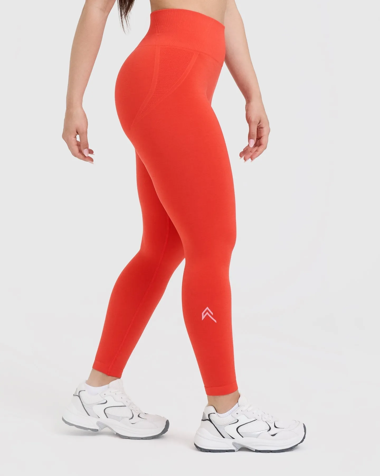 Effortless Seamless Leggings with White Logo | Charged Orange sold by Oner Active product image thumbnail 3