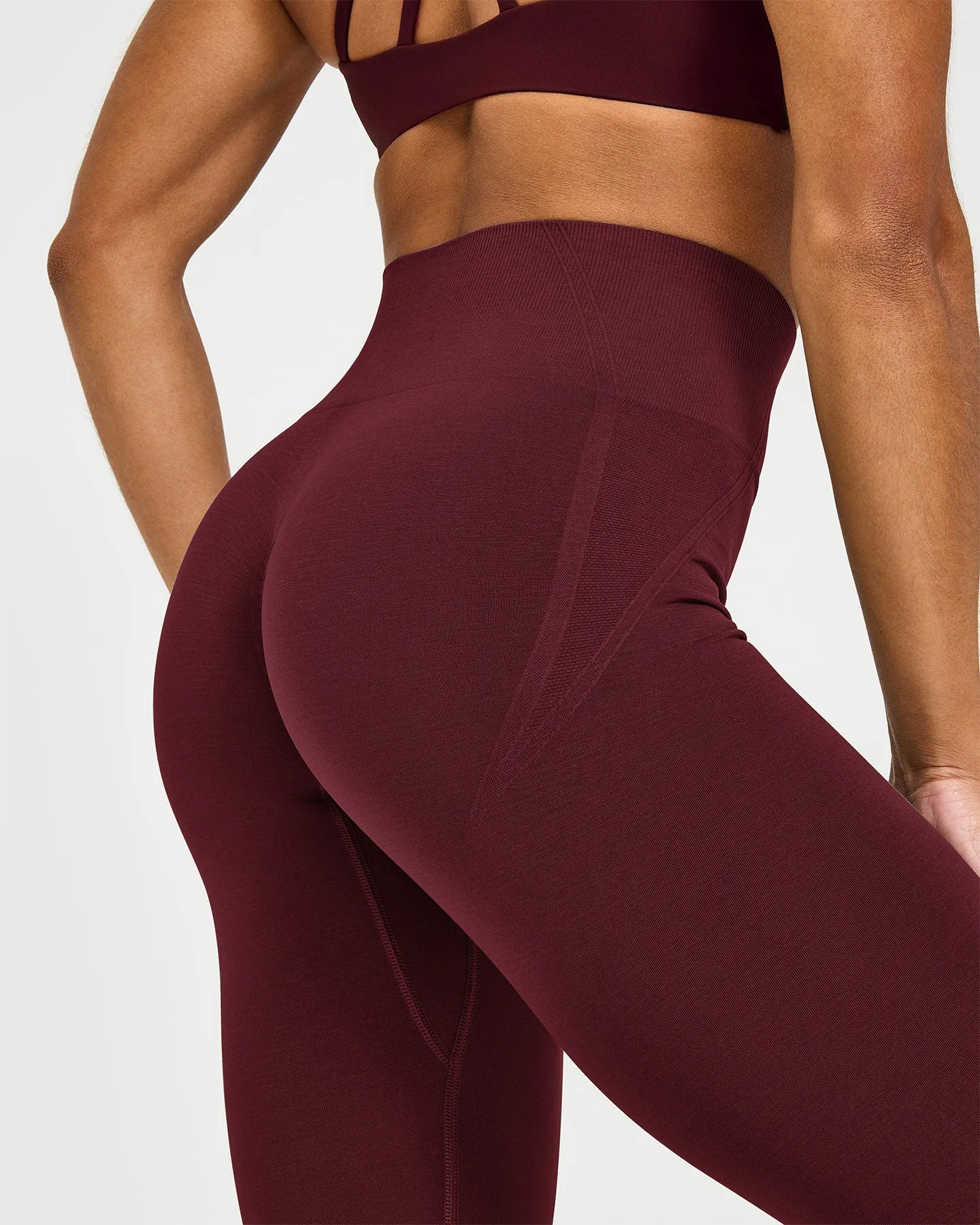 Effortless Seamless Leggings with White Logo | Rosewood sold by Oner Active product image thumbnail 4