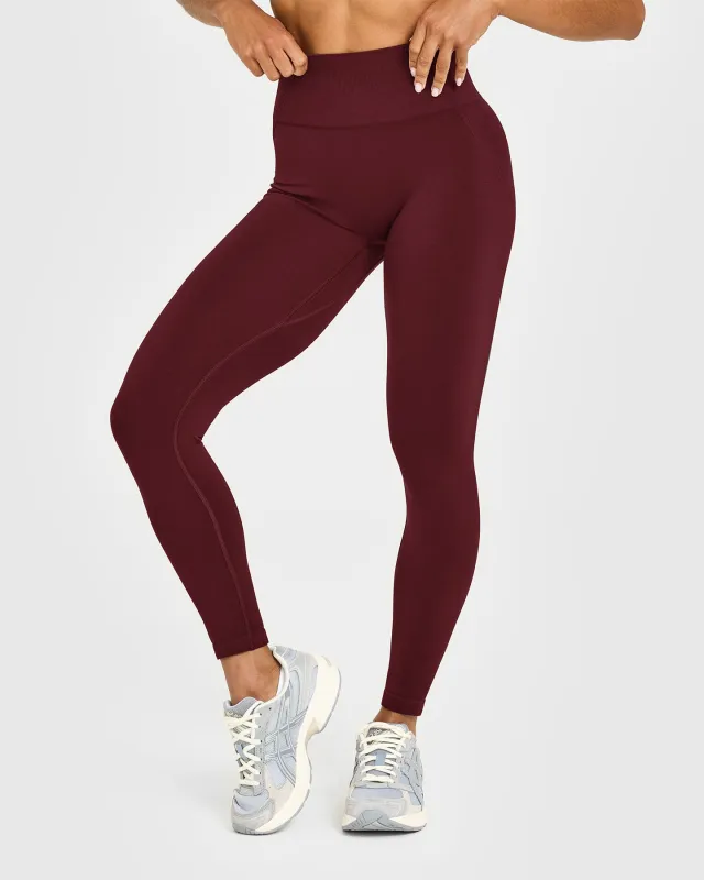 Effortless Seamless Leggings with White Logo | Rosewood sold by Oner Active