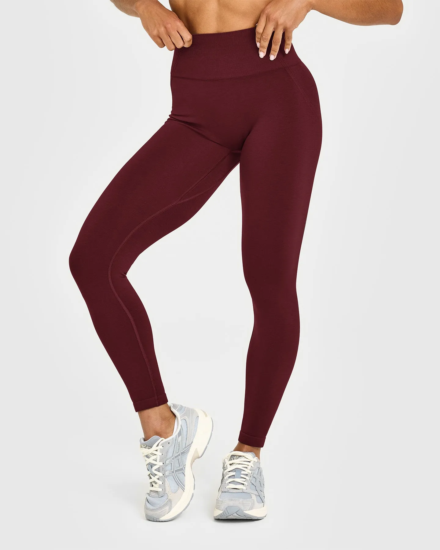 Effortless Seamless Leggings with White Logo | Rosewood sold by Oner Active
