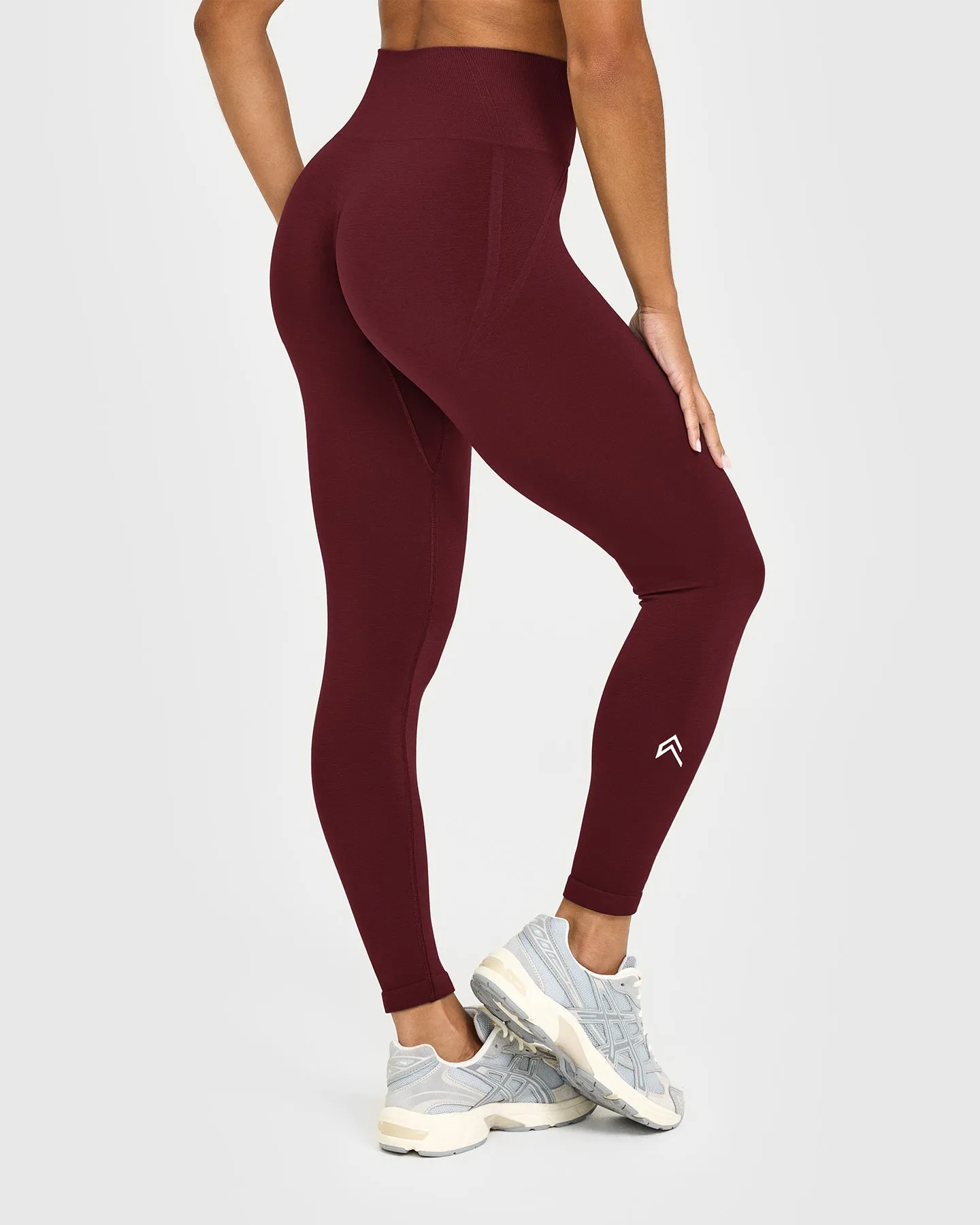 Effortless Seamless Leggings with White Logo | Rosewood sold by Oner Active product image thumbnail 2