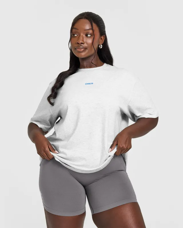 Raising The Bar Oversized Washed T-Shirt | Light Grey Marl sold by Oner Active