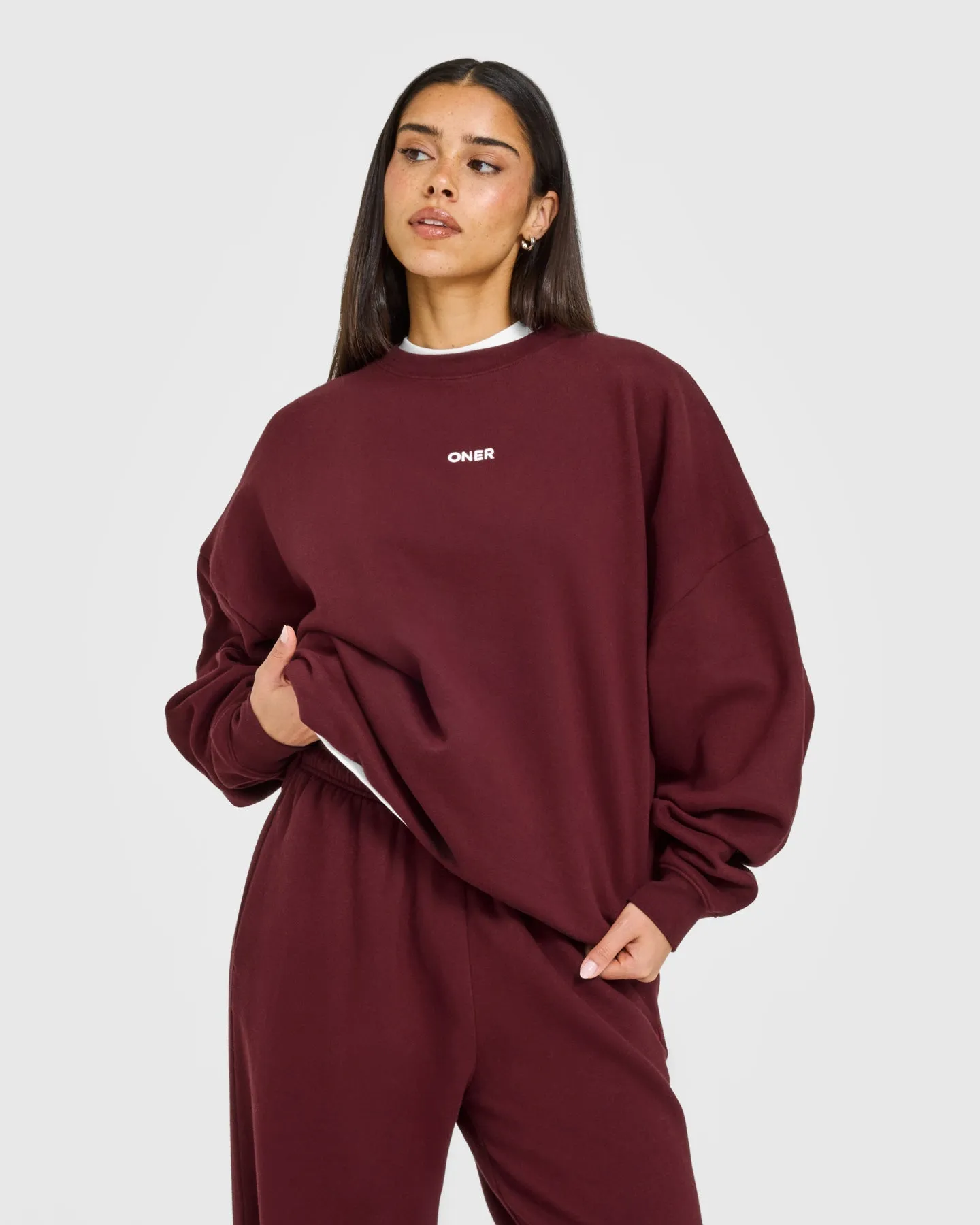 Mid Weight Sweatshirt | Rosewood sold by Oner Active