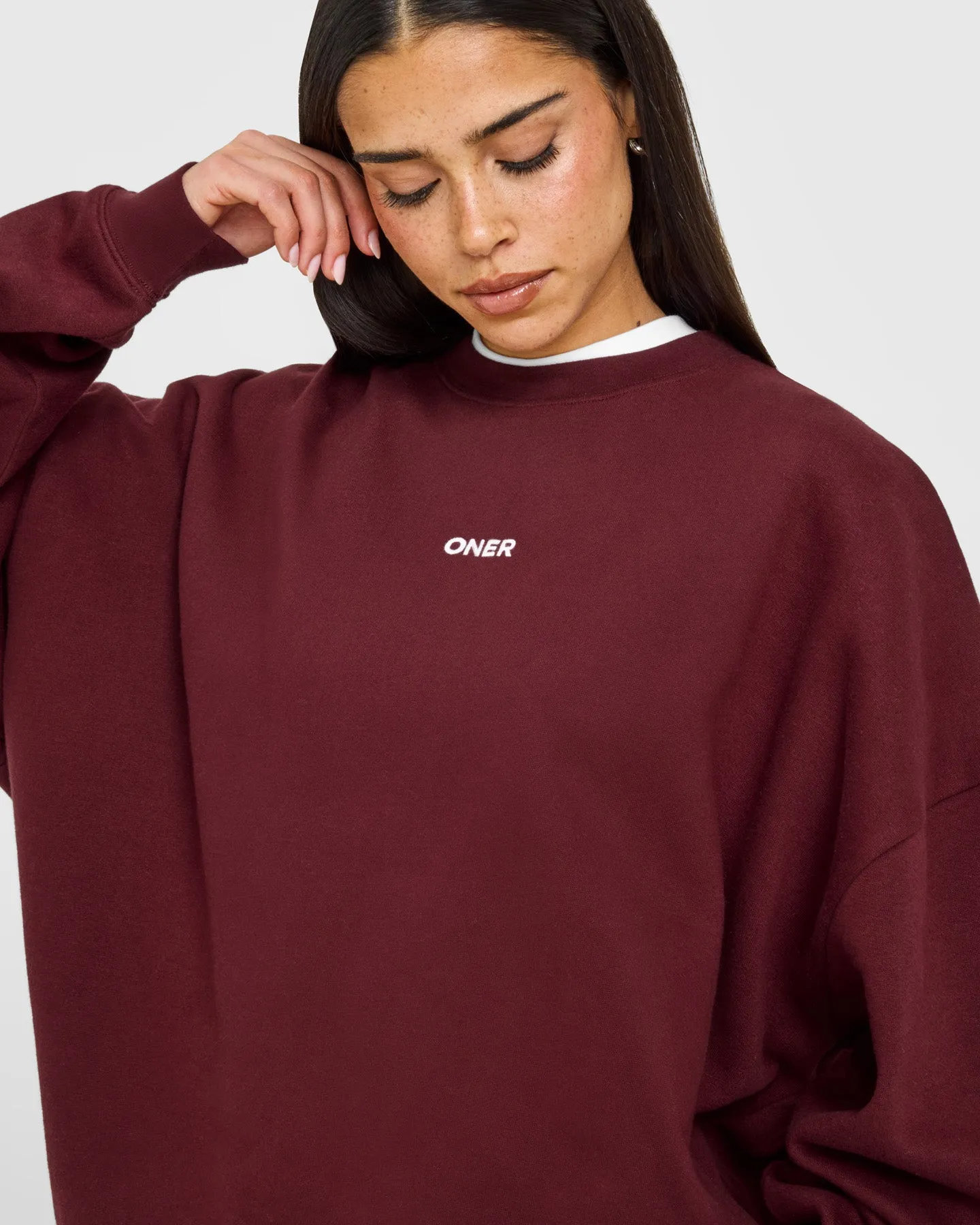Mid Weight Sweatshirt | Rosewood sold by Oner Active product image thumbnail 5