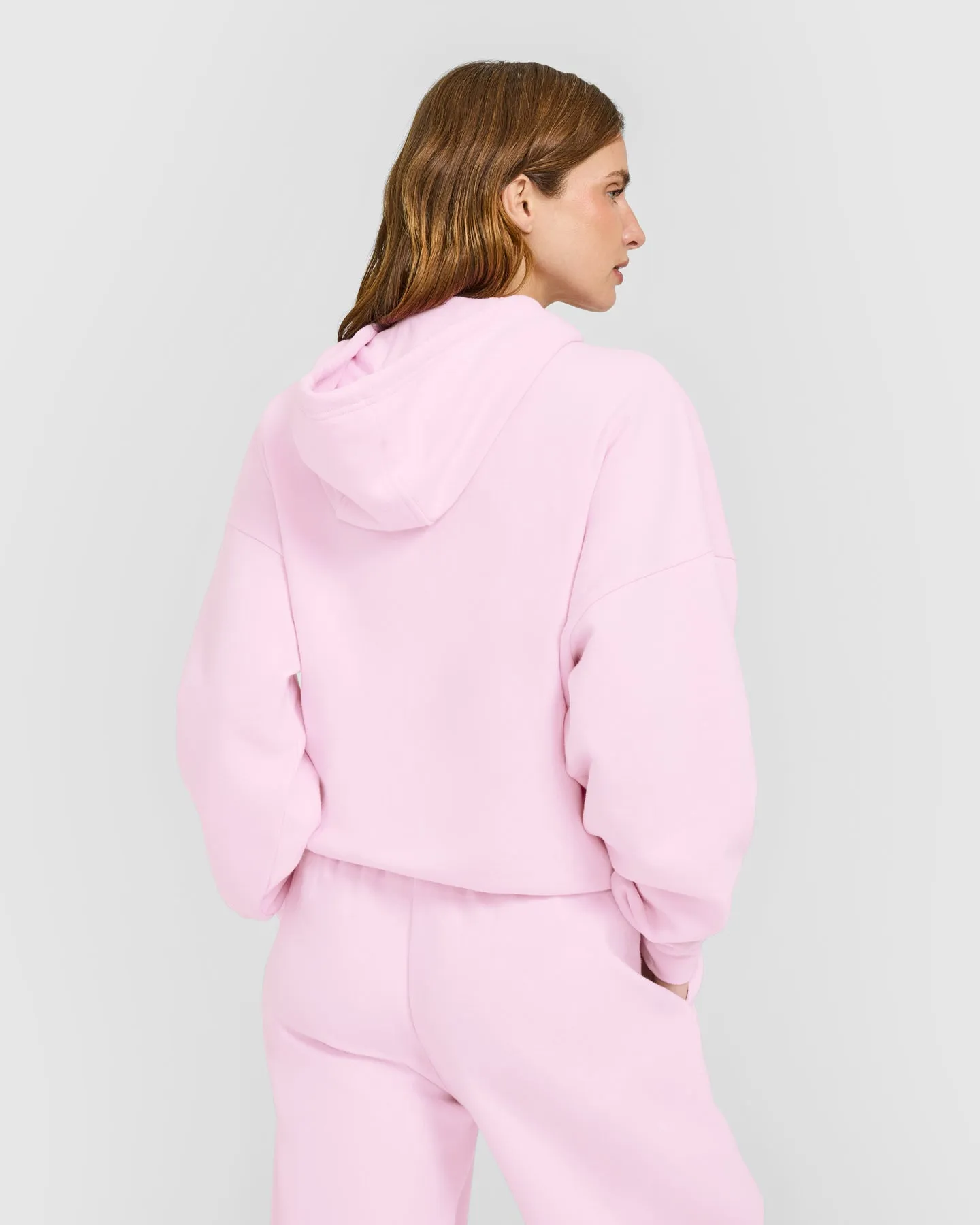 Mid Weight Relaxed Zip Through Hoodie | Chalk Pink sold by Oner Active product image thumbnail 2
