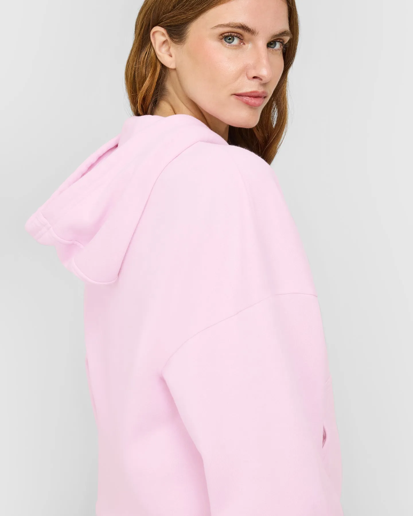 Mid Weight Relaxed Zip Through Hoodie | Chalk Pink sold by Oner Active product image thumbnail 4