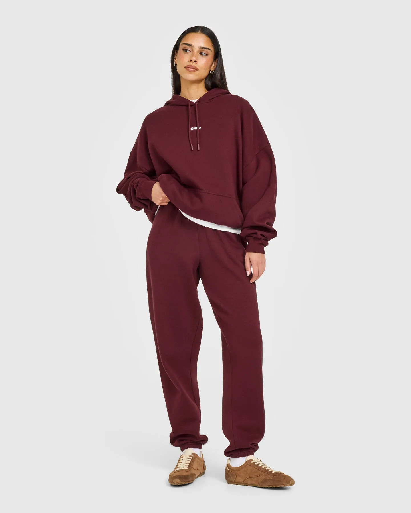 Mid Weight Relaxed Joggers | Rosewood sold by Oner Active product image thumbnail 3