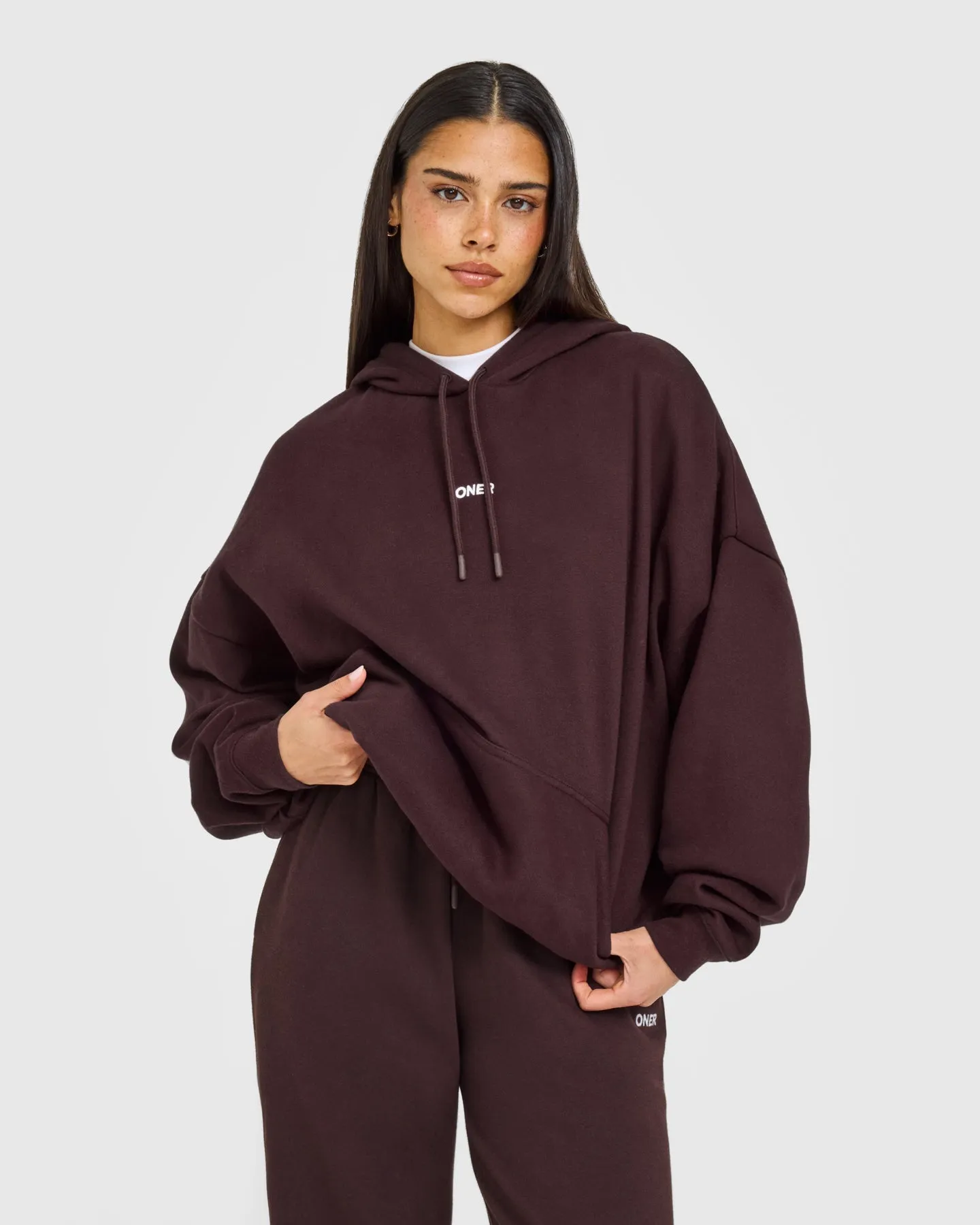 Mid Weight Relaxed Hoodie | Plum Brown sold by Oner Active