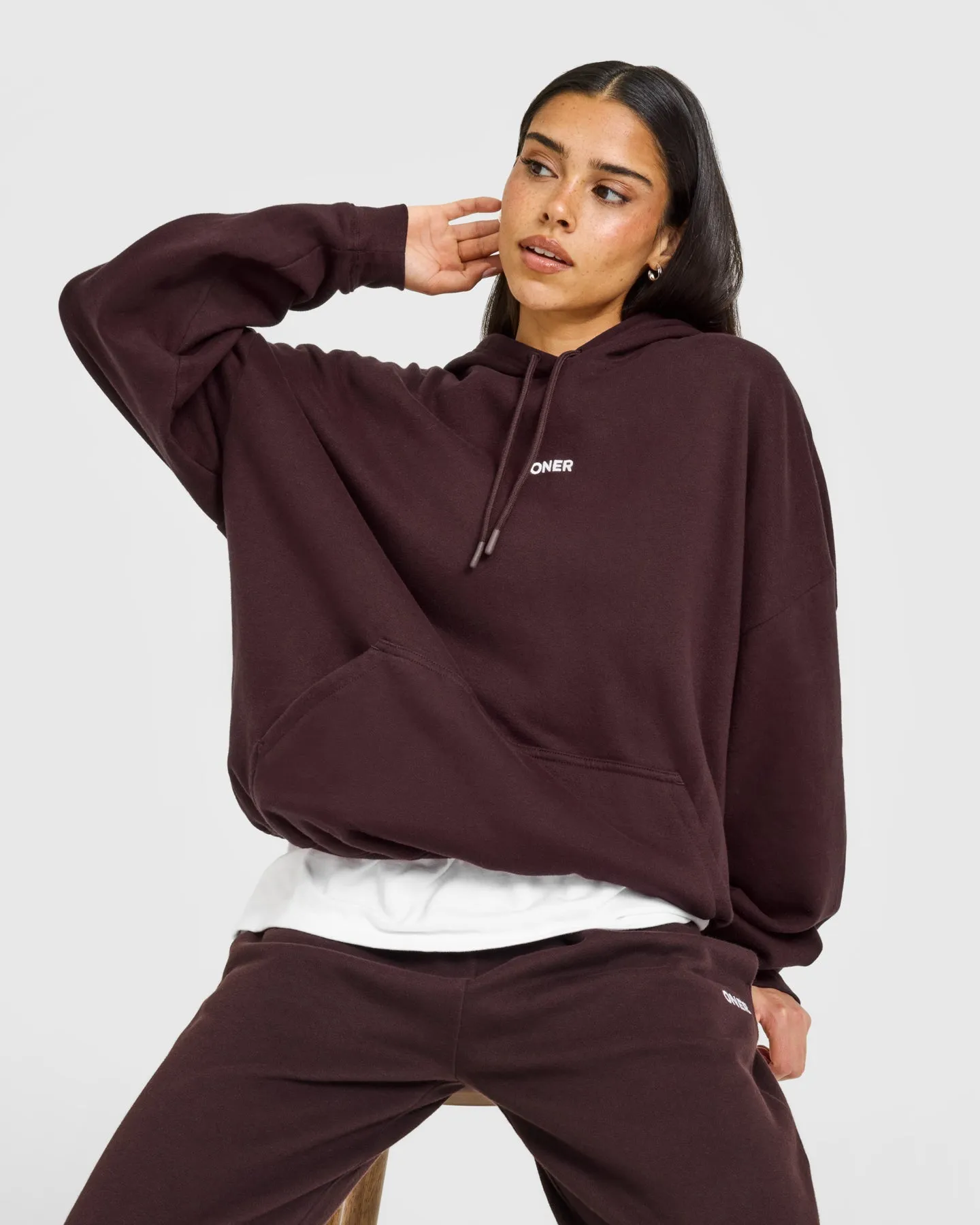 Mid Weight Relaxed Hoodie | Plum Brown sold by Oner Active product image thumbnail 3