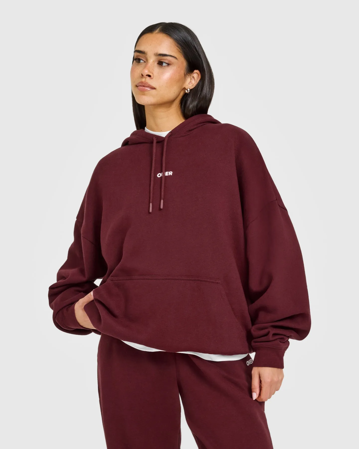 Mid Weight Relaxed Hoodie | Rosewood sold by Oner Active