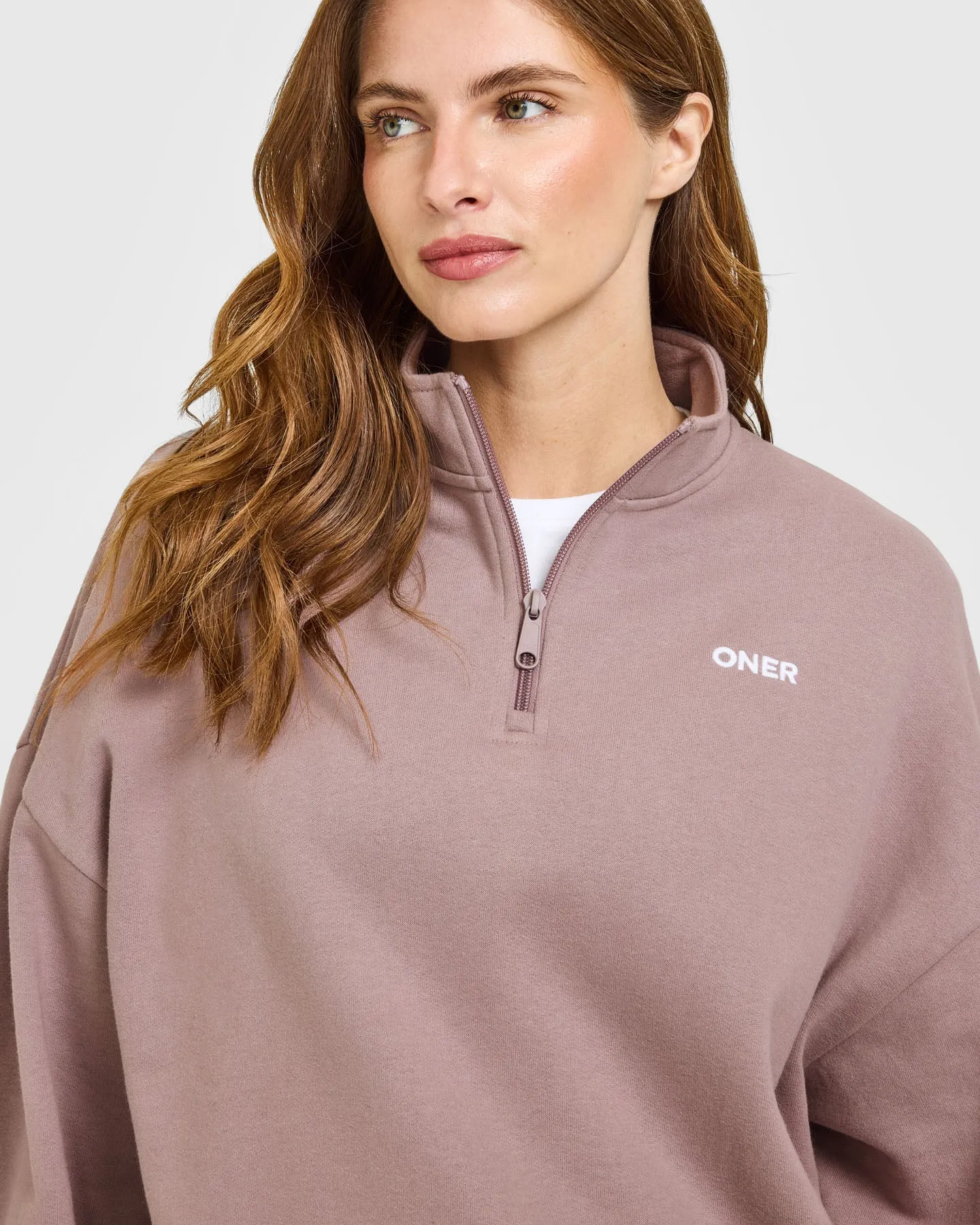 Mid Weight 1/4 Zip Sweatshirt | Dusty Purple sold by Oner Active product image thumbnail 5