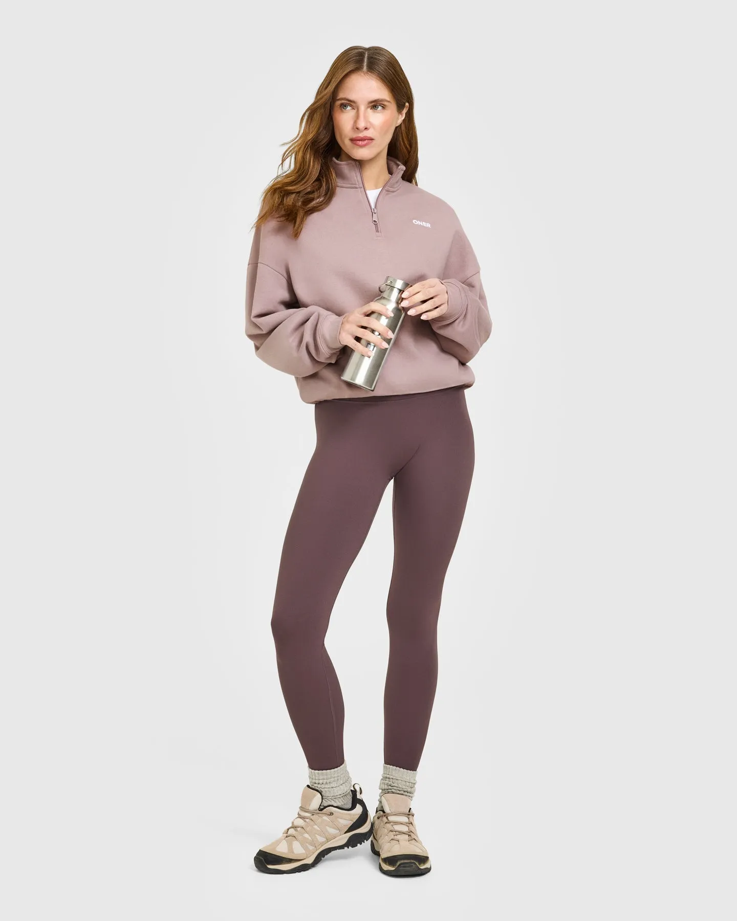 Mid Weight 1/4 Zip Sweatshirt | Dusty Purple sold by Oner Active product image thumbnail 3