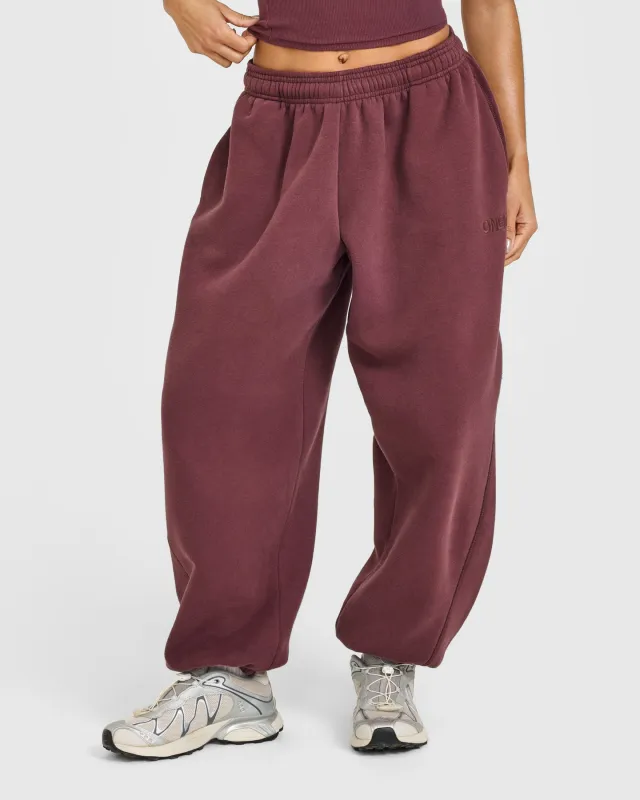 Foundations Oversized Cuffed Joggers with Oner Embroidery | Washed Velvet Mocha sold by Oner Active