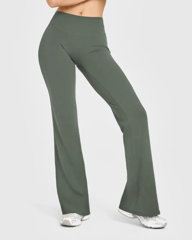 SoftMotion™ Flared Bottoms with White Logo | Dark Khaki made by Oner Active