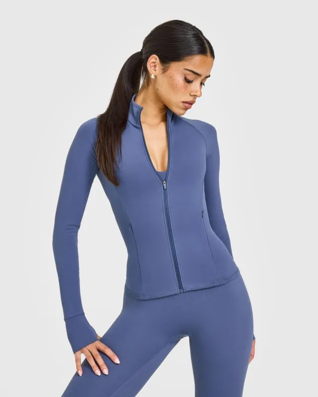 SoftMotion™ Jacket with White Logo | Slate Blue sold by Oner Active