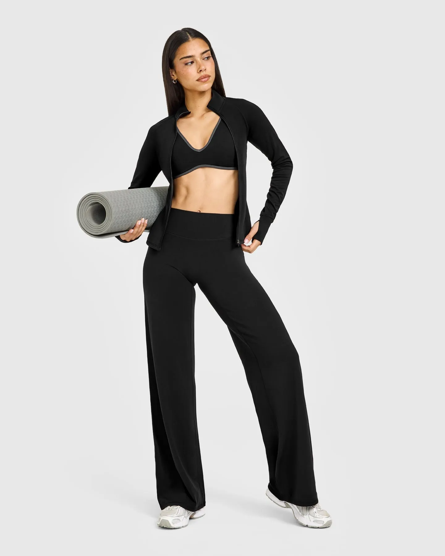 SoftMotion™ Contrast Scoop Back Bralette with White Logo | Black sold by Oner Active product image thumbnail 3