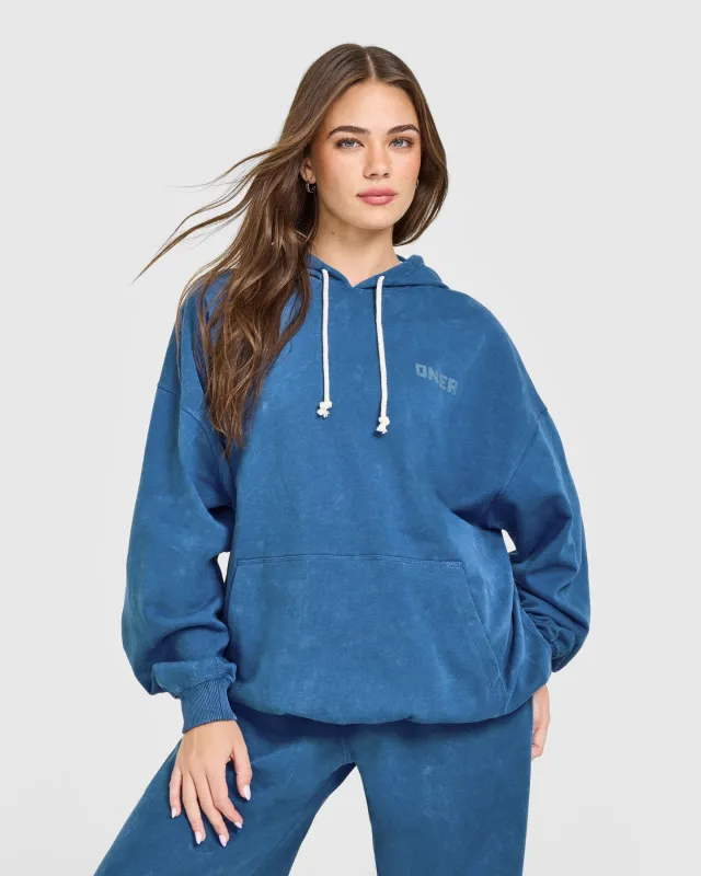 Raw Lounge Oversized Hoodie | Washed Ocean Blue made by Oner Active