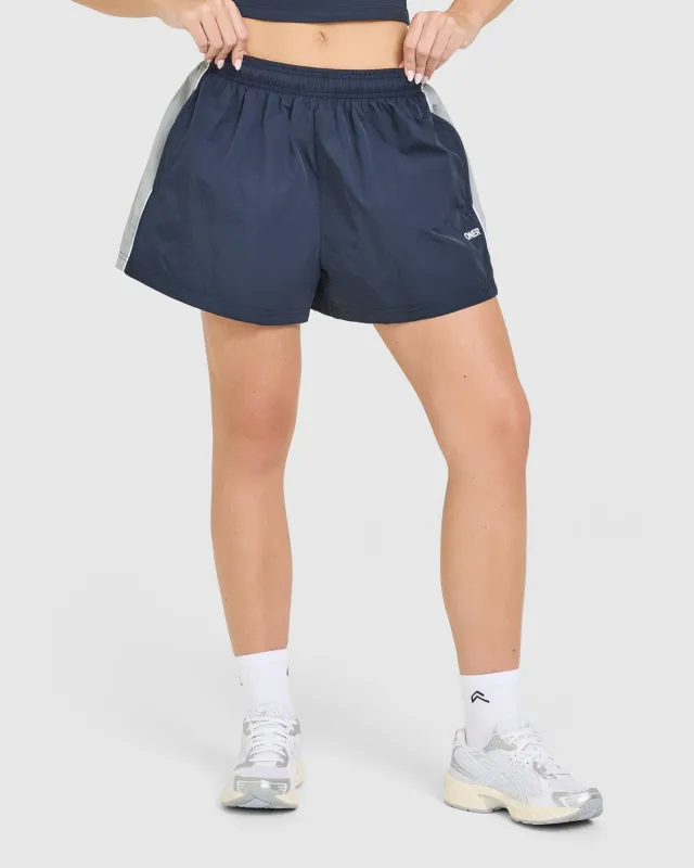 Oversized Piped Woven Track Shorts | True Blue sold by Oner Active