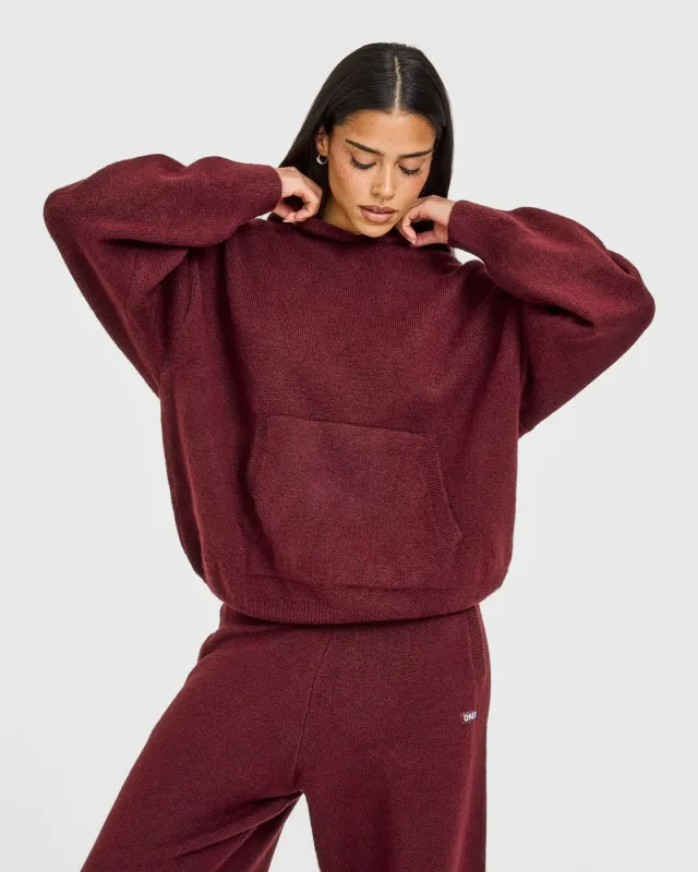 Oversized Knit Hoodie | Rosewood sold by Oner Active